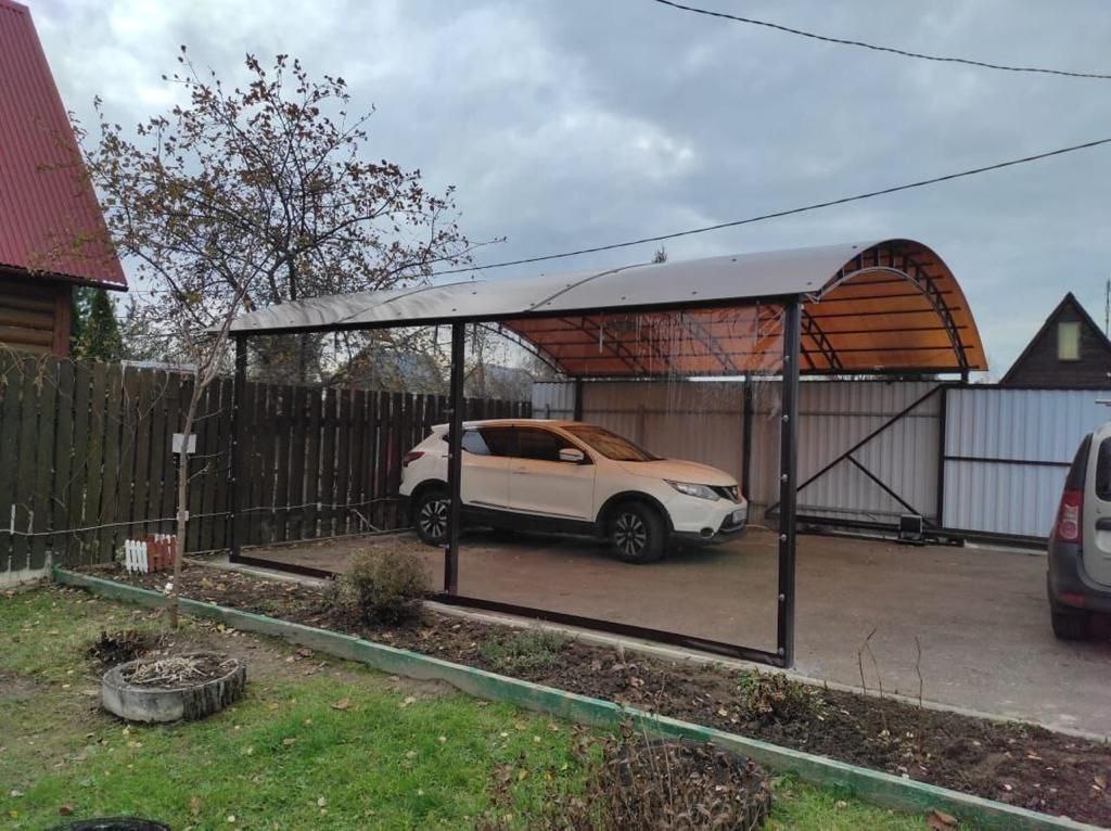 Прозрачные шторы ПВХ для навеса под автомобиль в посёлке Тучково